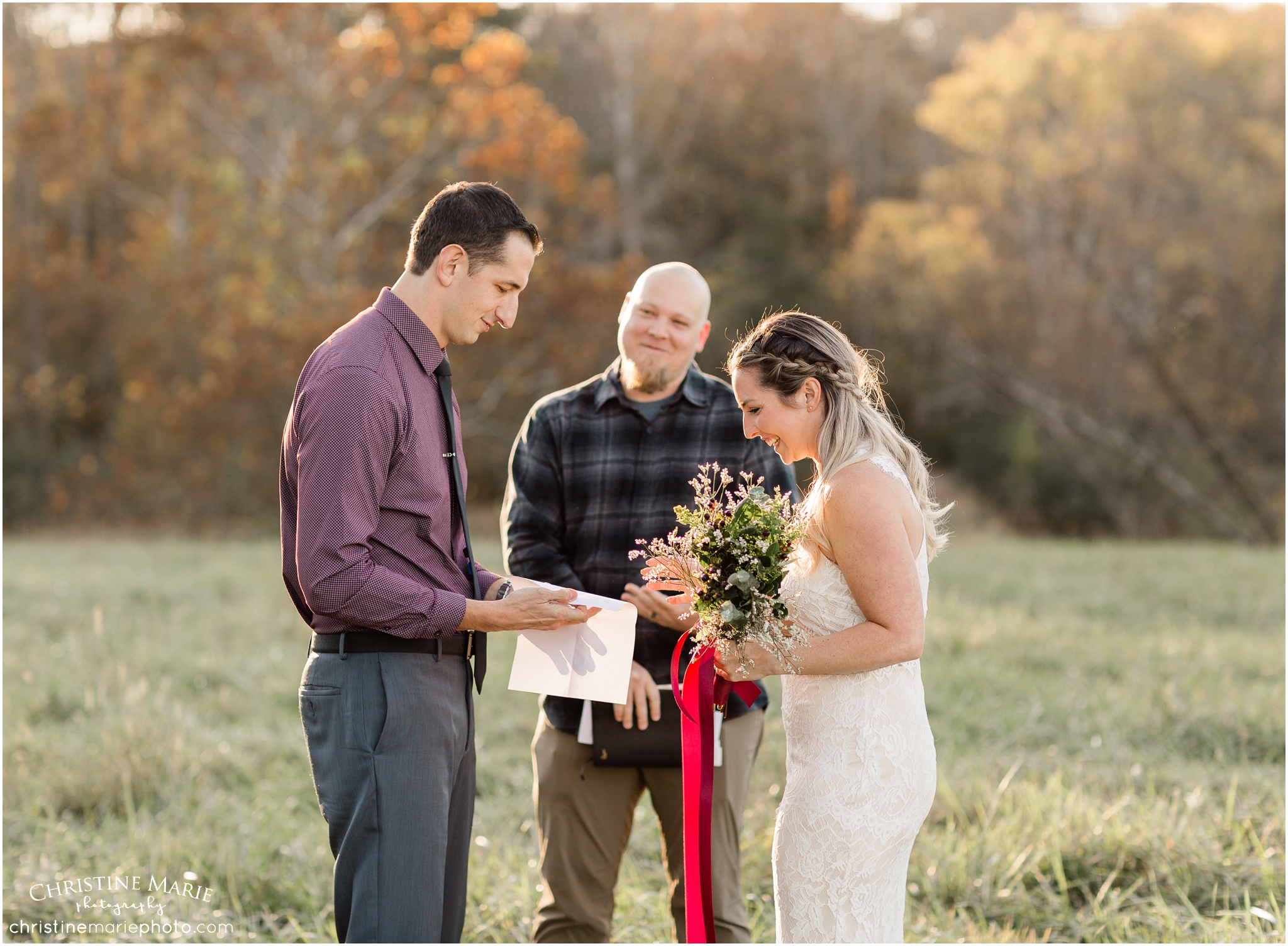 intimate elopement in the fall