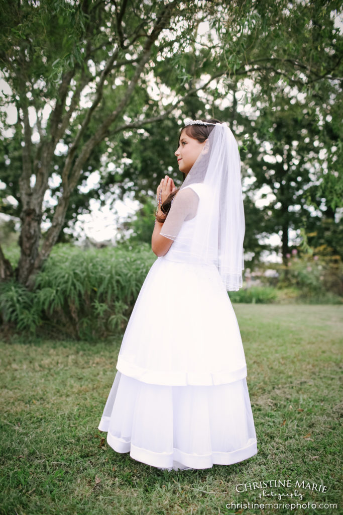whimsical first holy communion portrait 