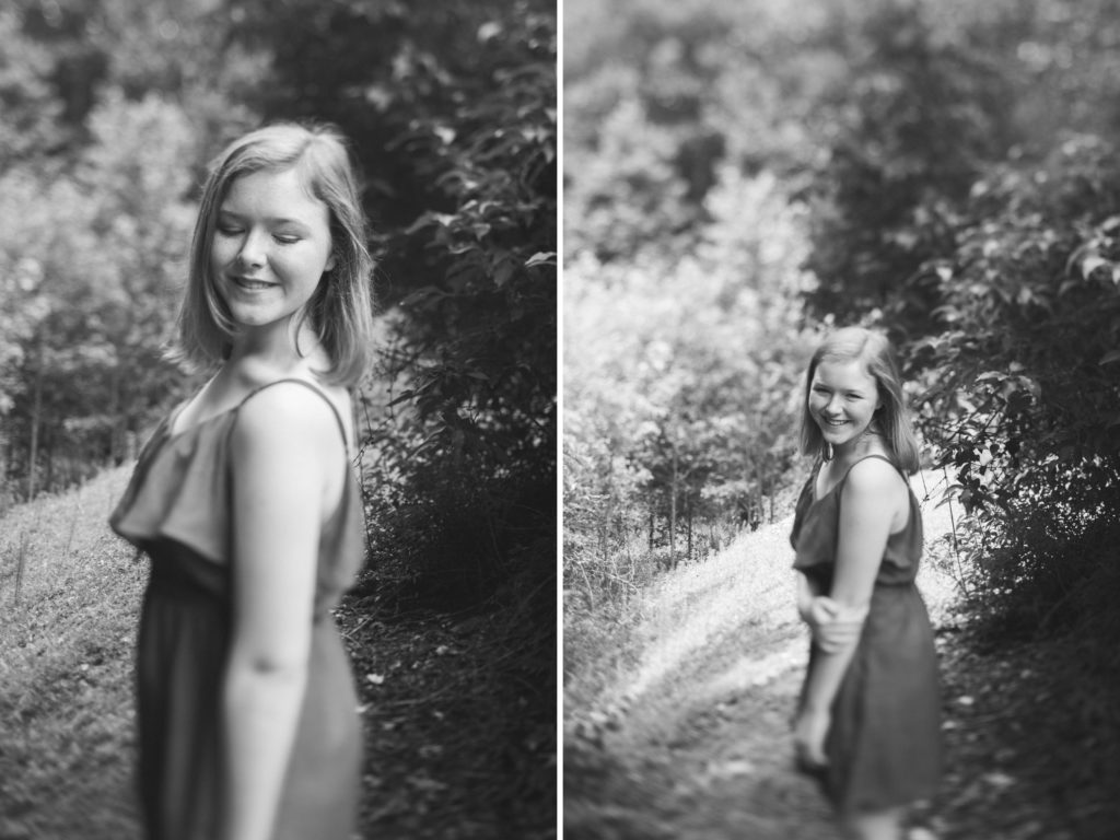 teenage girl in woods senior photos