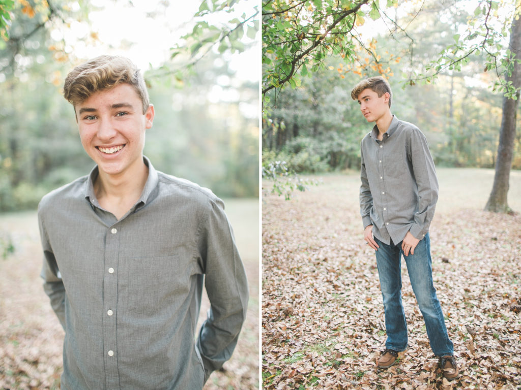 teenage boy senior photos in fall 