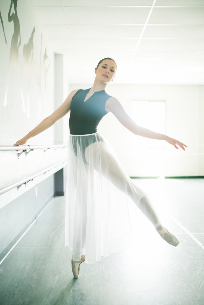 teenage ballerina in studio 