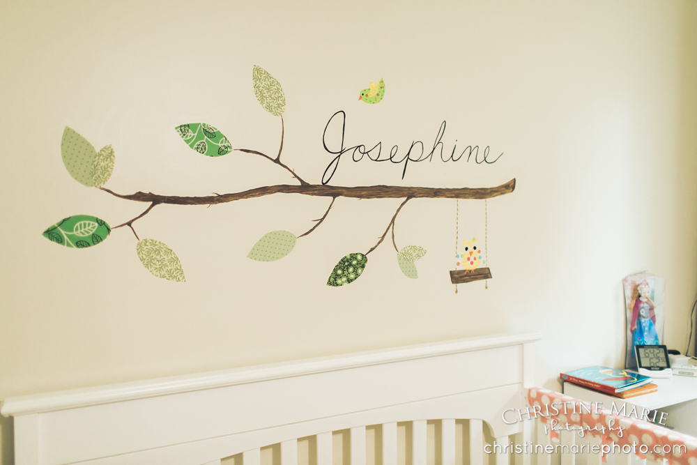 baby girl nursery with name on the wall