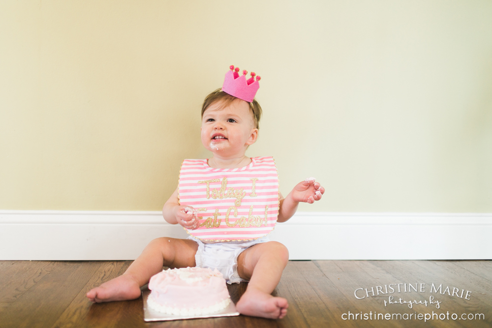 happy birthday girl princess eating cake 