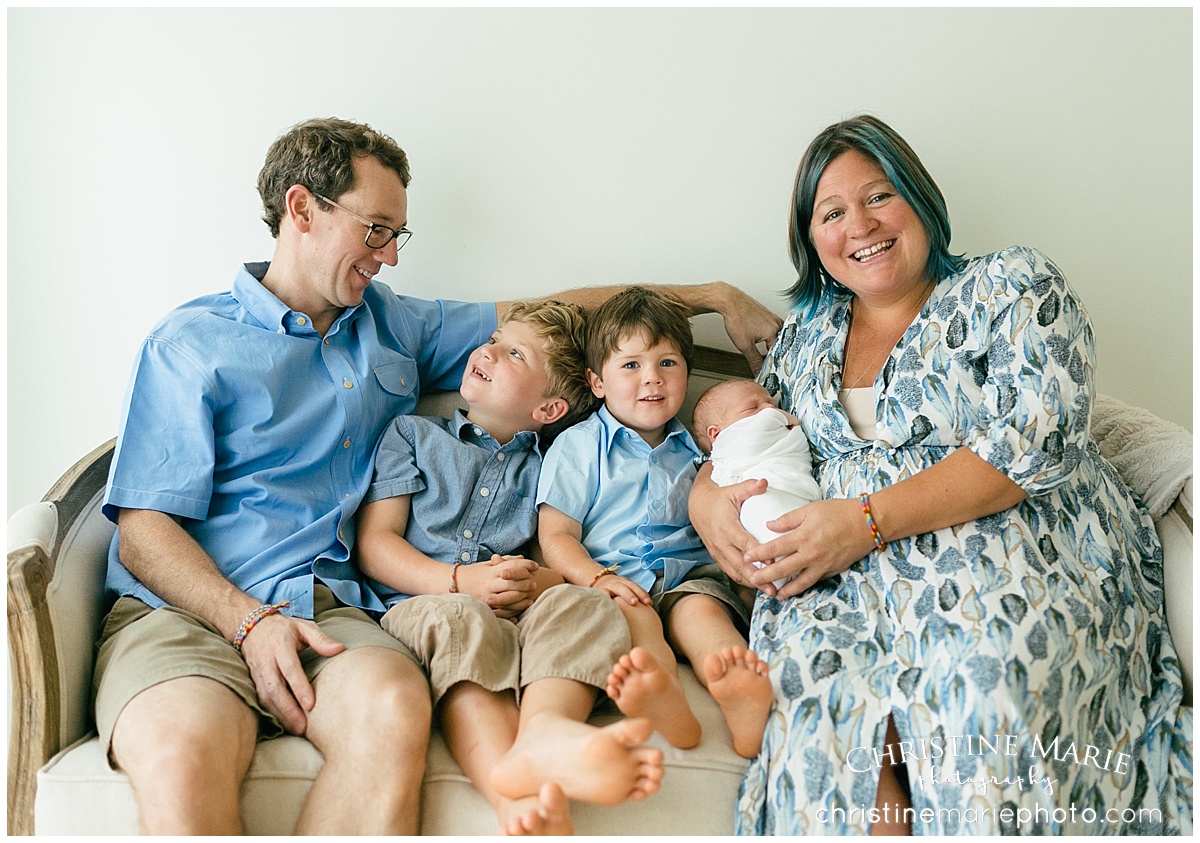 happy new family of 5 natural light studio atlanta