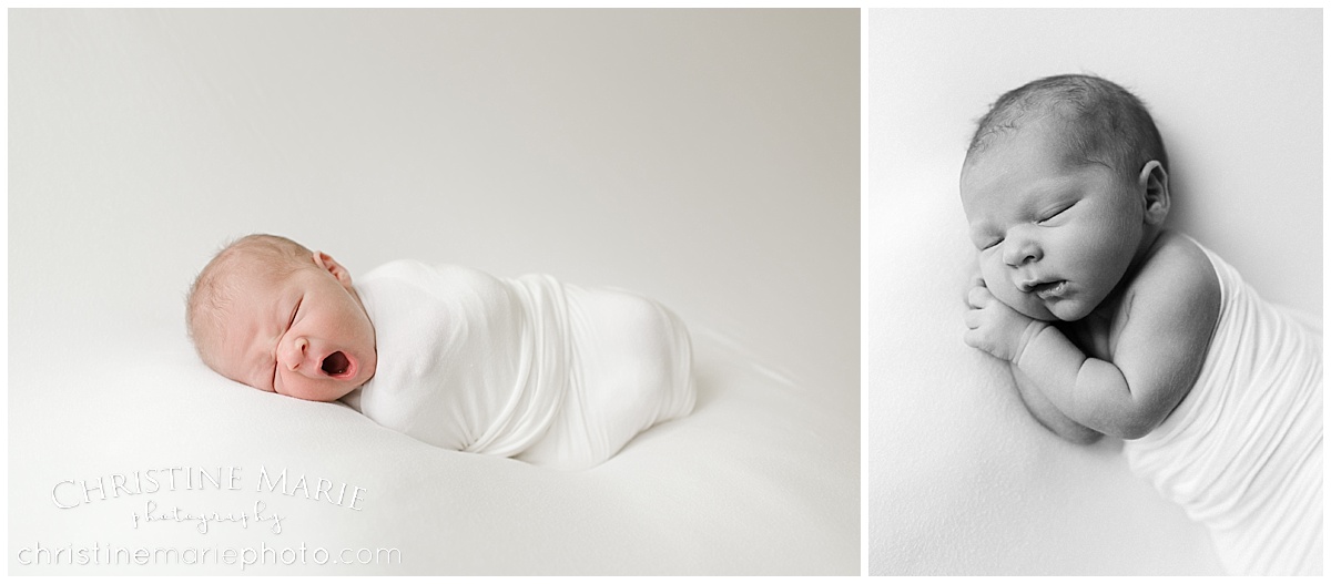 wrapped up sleepy newborn photo