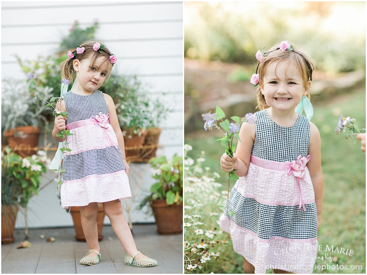 cute little girl with flower crown photo