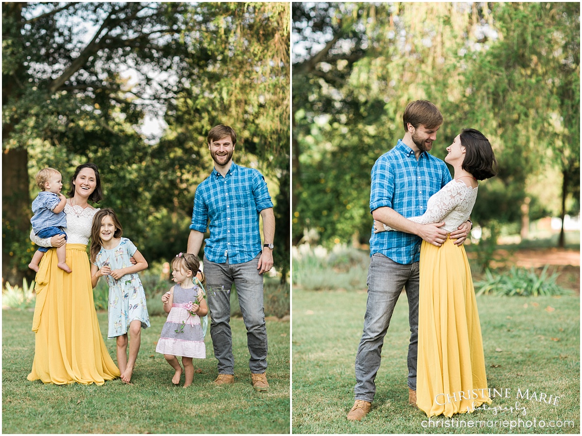 happy family of five outdoor natural photo