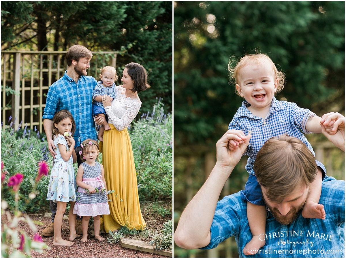 colorful garden family photo session