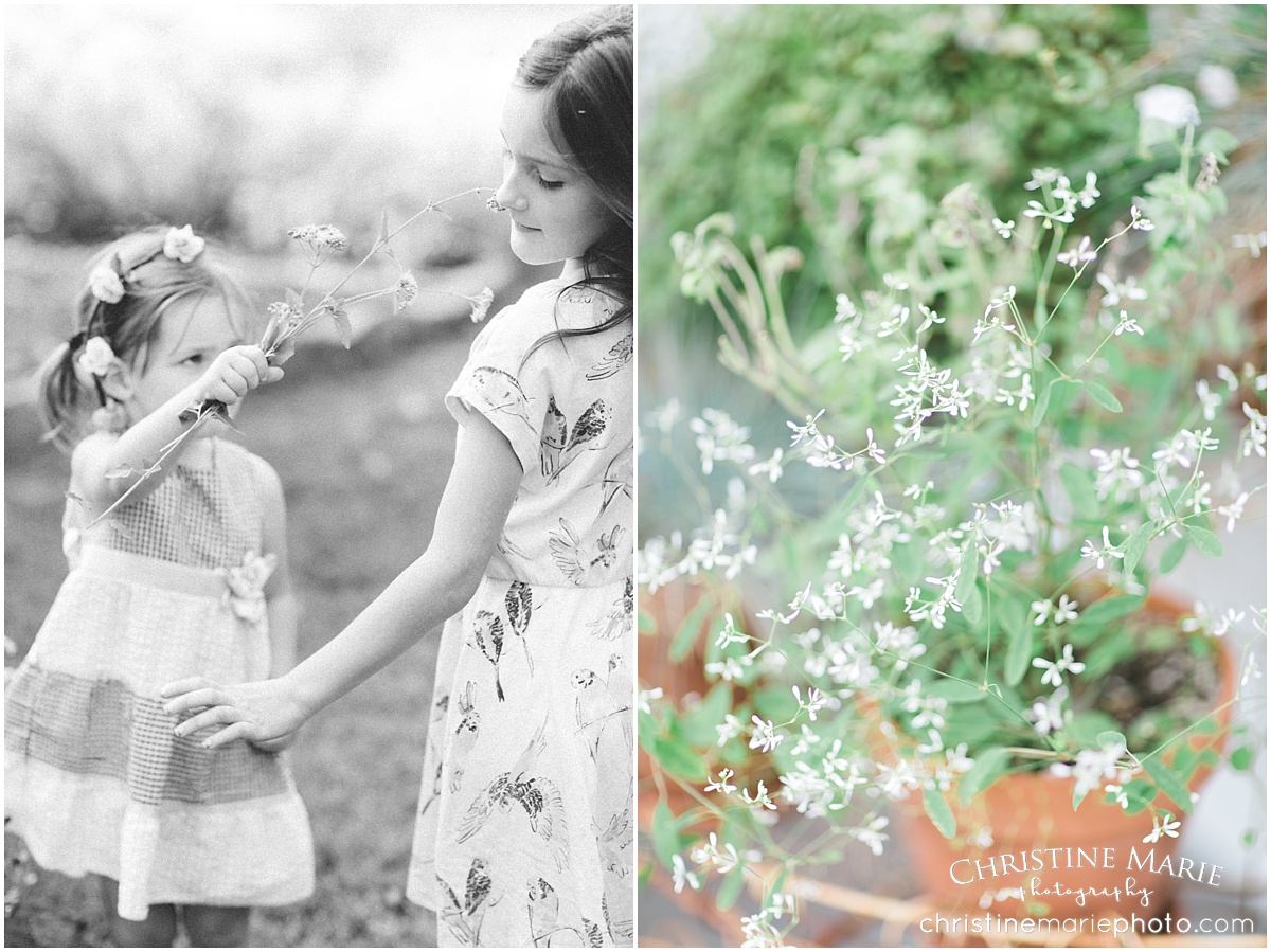 little girls with flowers photo