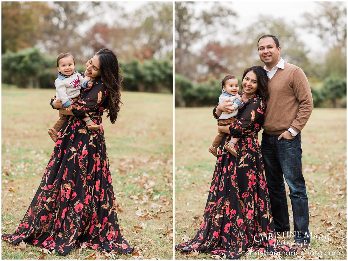 gorgeous mama in yumi kim dress family of 3 photo session