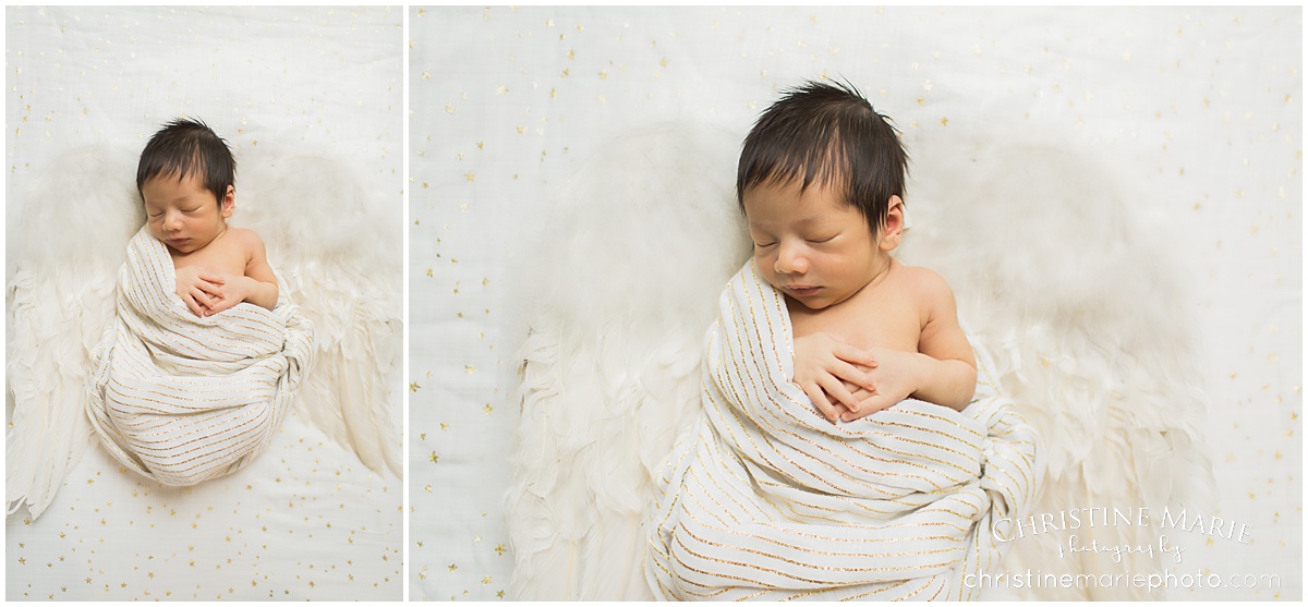 newborn baby with angel wings atlanta photographer