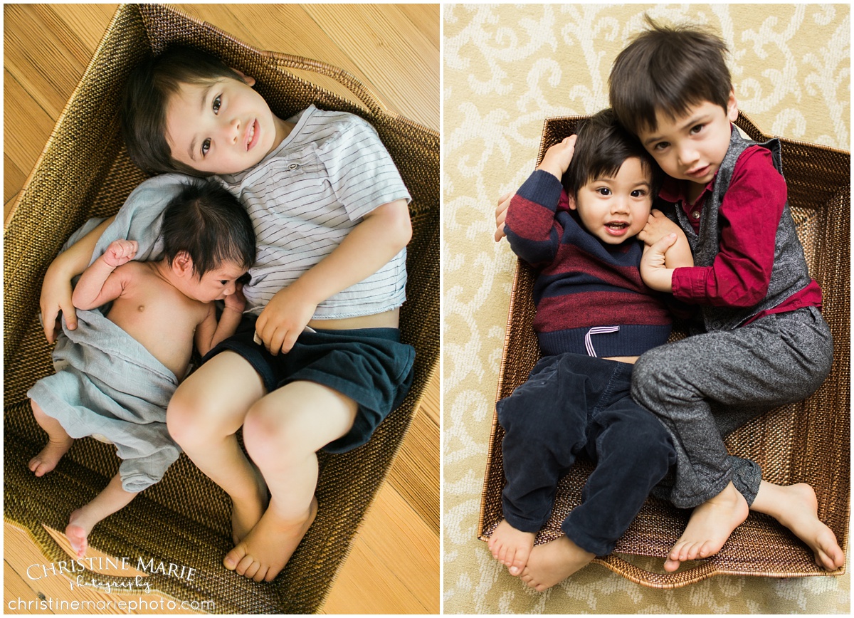 brothers in a basket time lapse photo