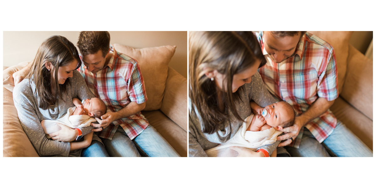 mom and dad with baby lifestyle photography