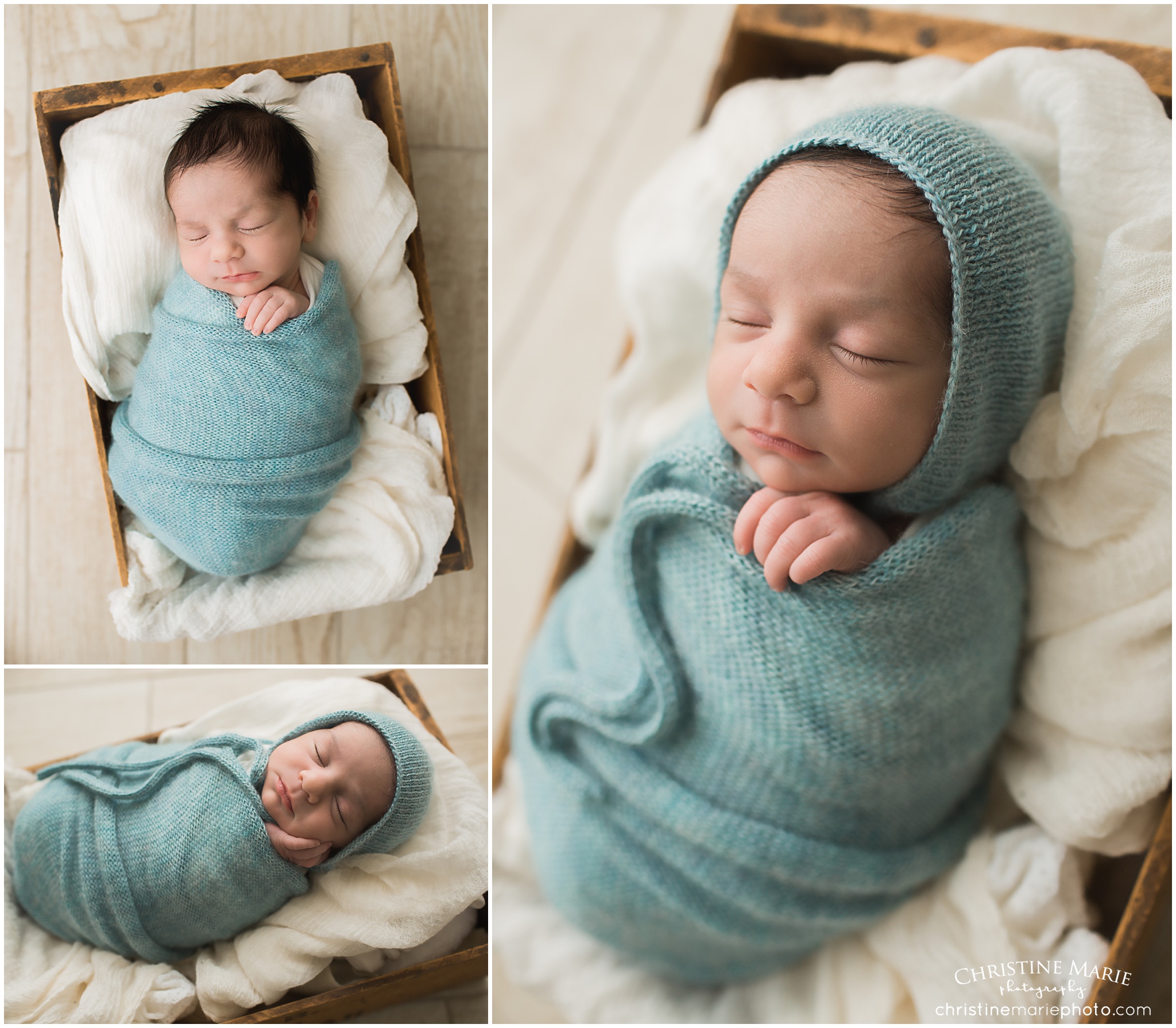 little boy in a box atlanta newborn photos 