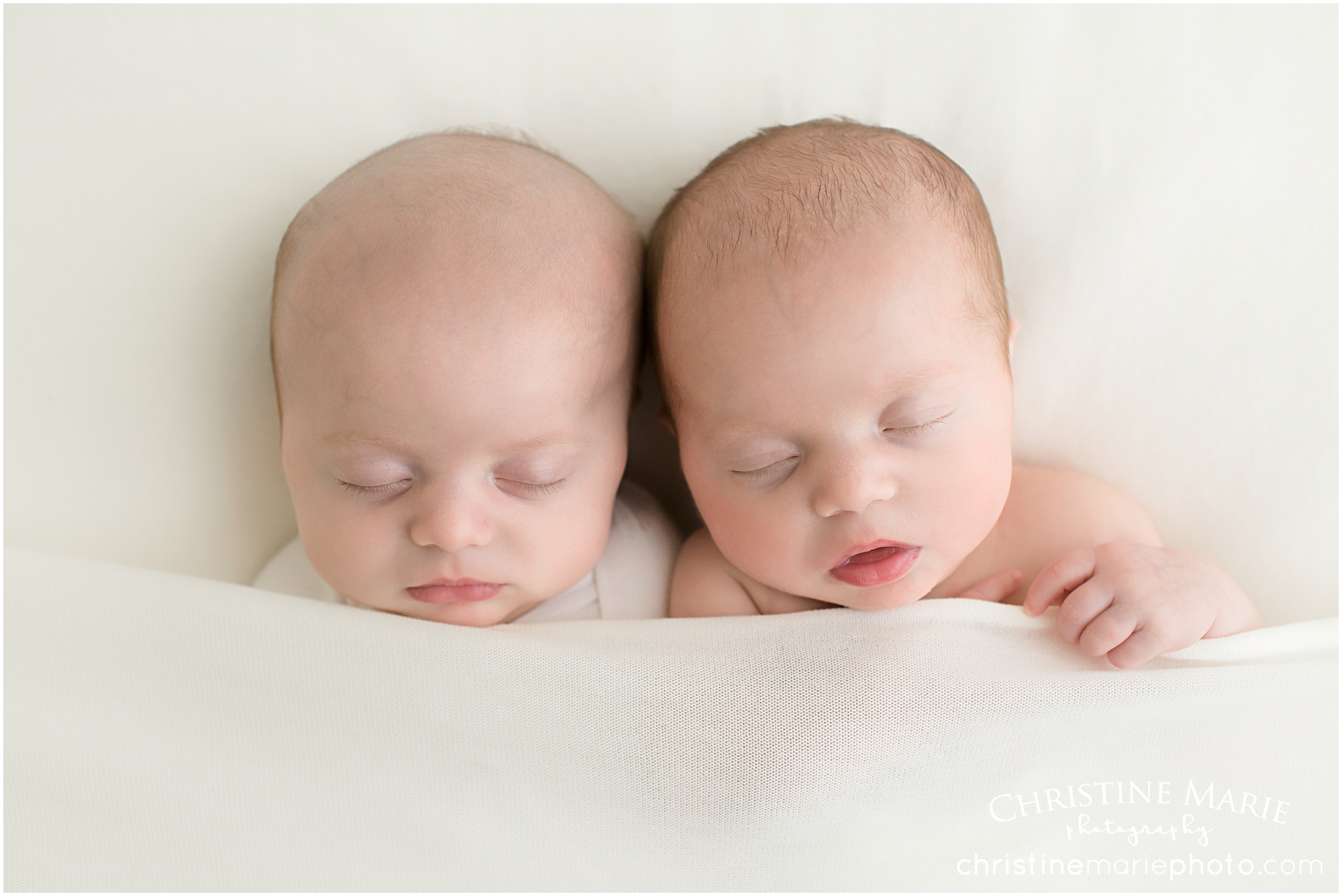 sleepy baby twins - christine marie photography