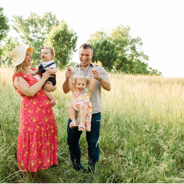 Summery family photos in a field of tall grass - family and milestone session | Atlanta Family Photographer