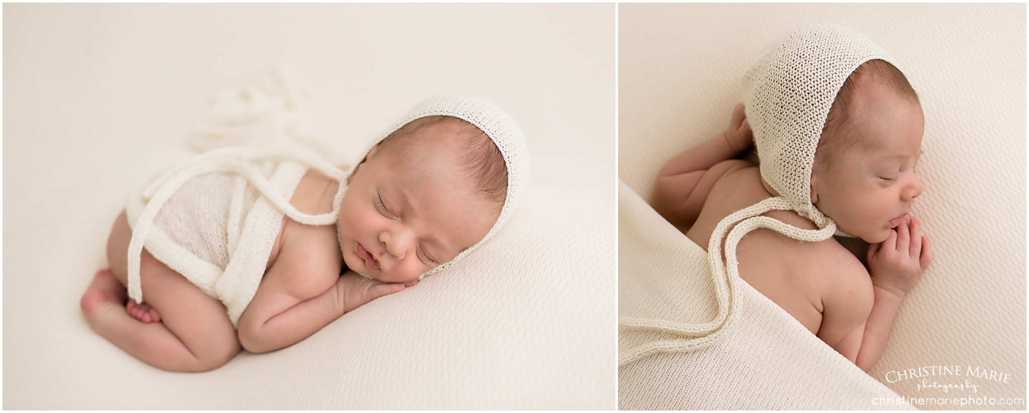 cumming newborn photography, sleepy baby boy in bonnet