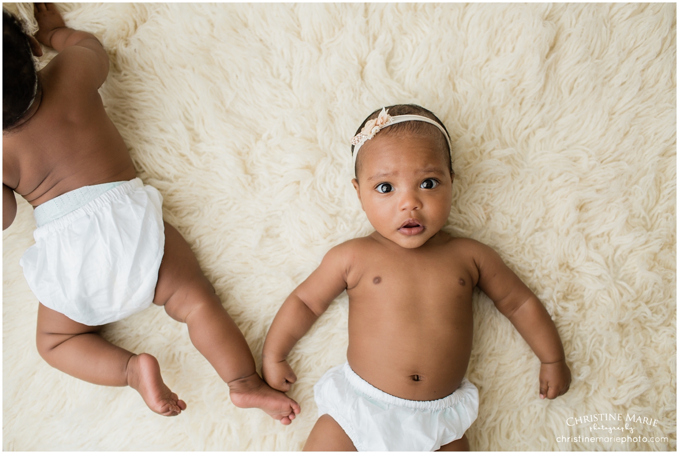 6 month twin girl photos