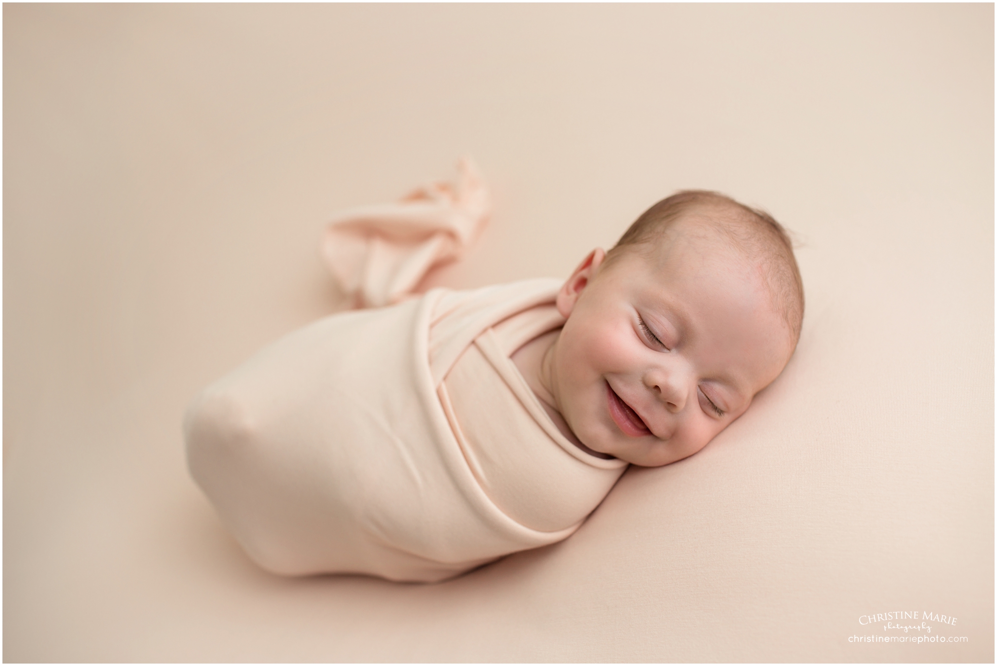 smiling baby girl, cumming newborn photographer