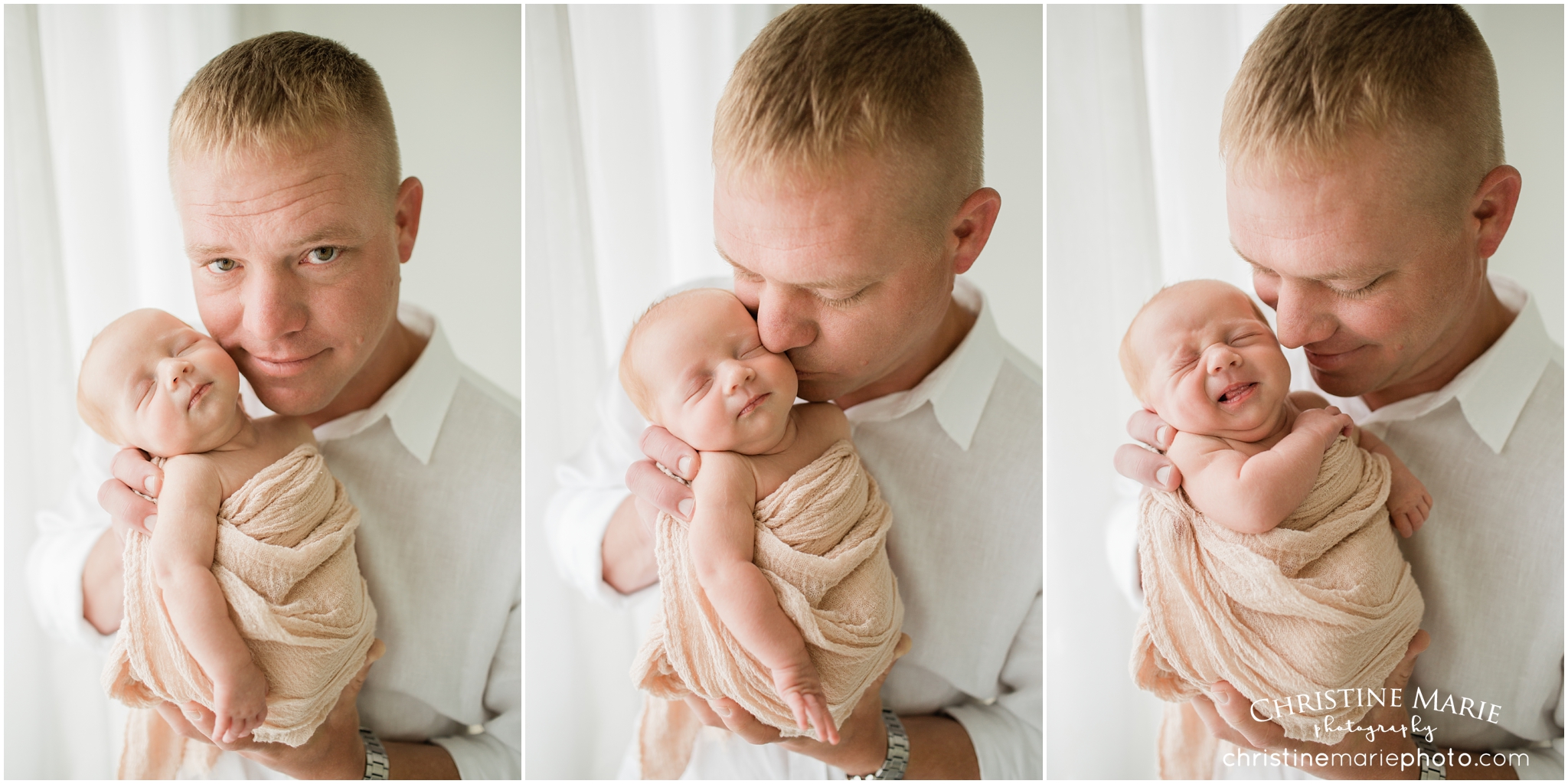 dad and newborn daughter, atlanta studio newborn photographer