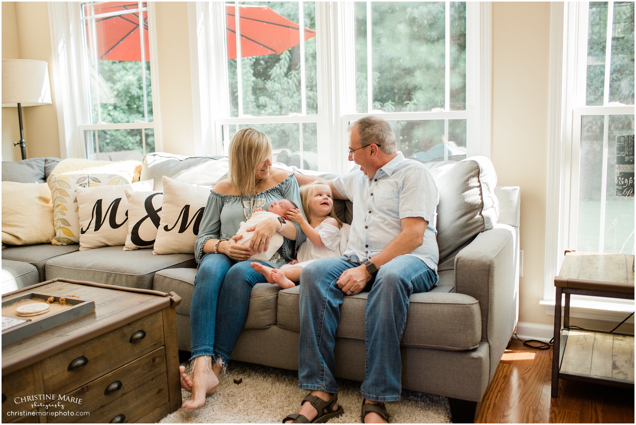 newborn session in home, christine marie photography 