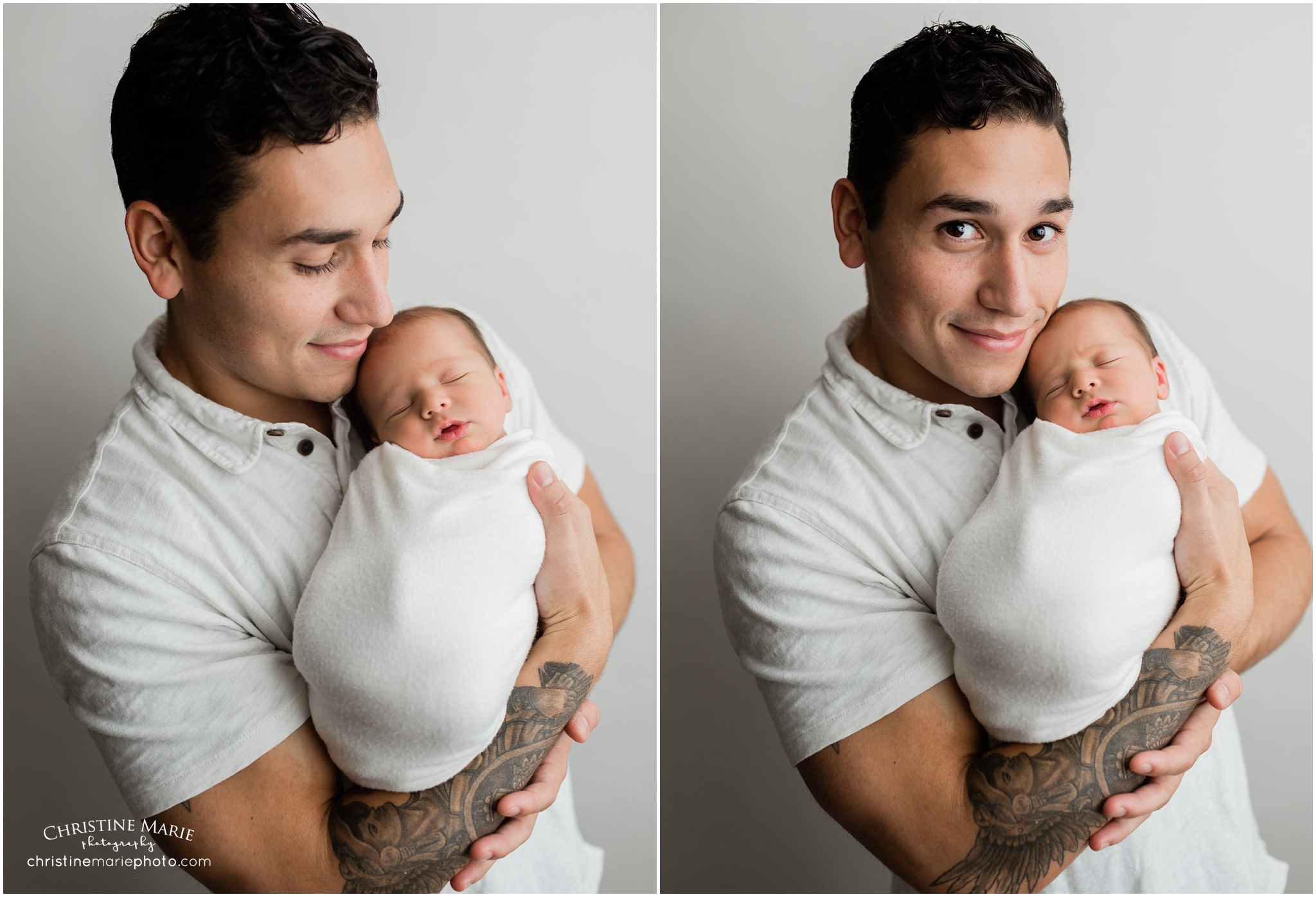 proud dad newborn photo, christine marie photography