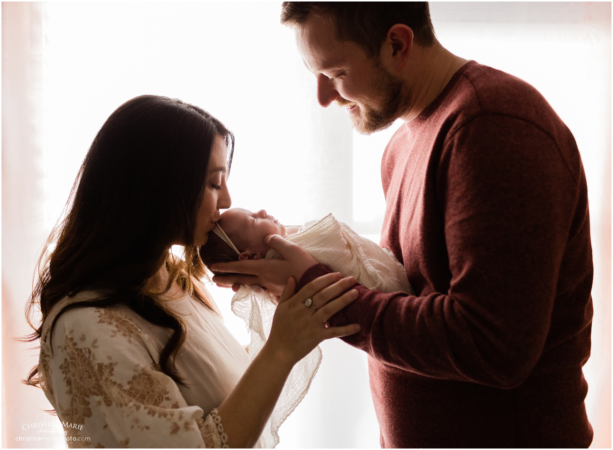 lifestyle newborn session, christine marie photography