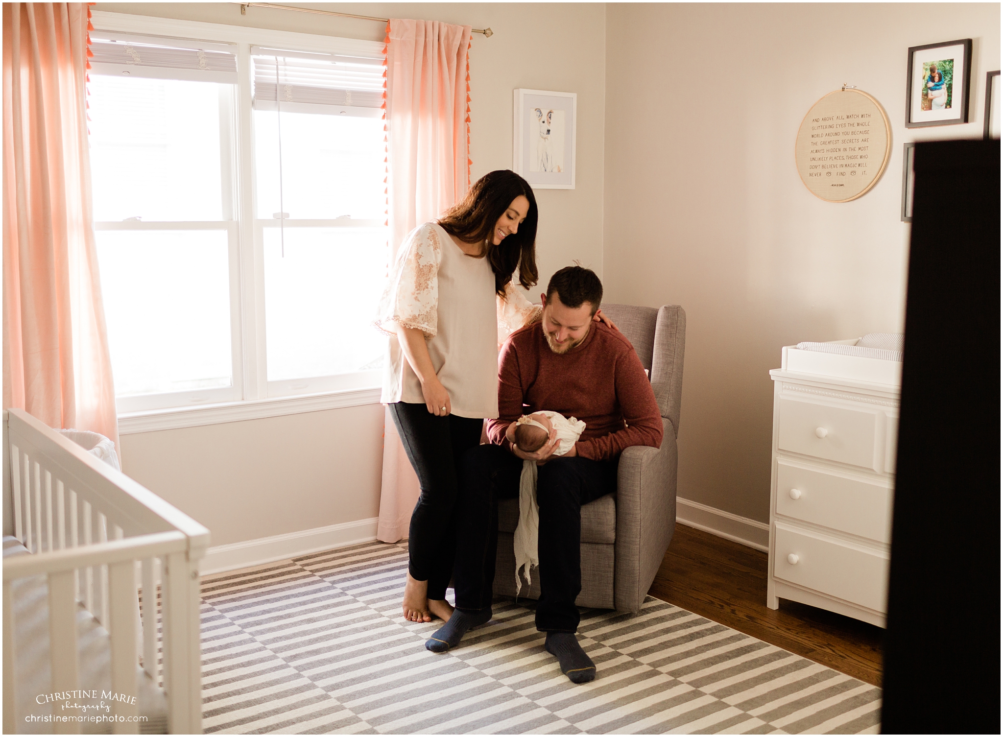 parents in nursery, atlanta newborn photographer