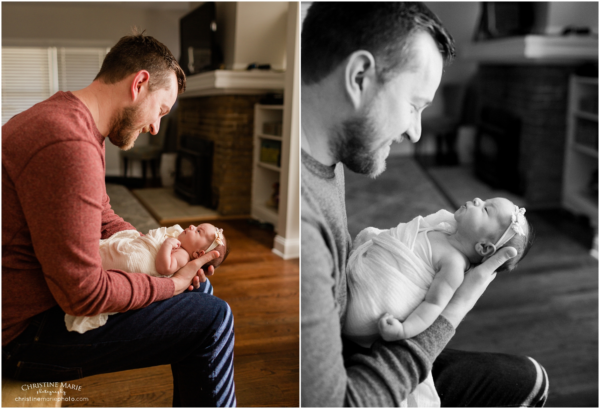 dad with new baby girl, atlanta newborn photographer 