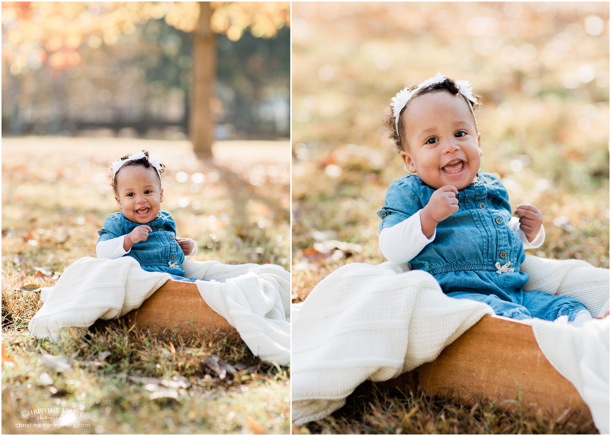 outdoor baby in a a box portrait, roswell family photographer
