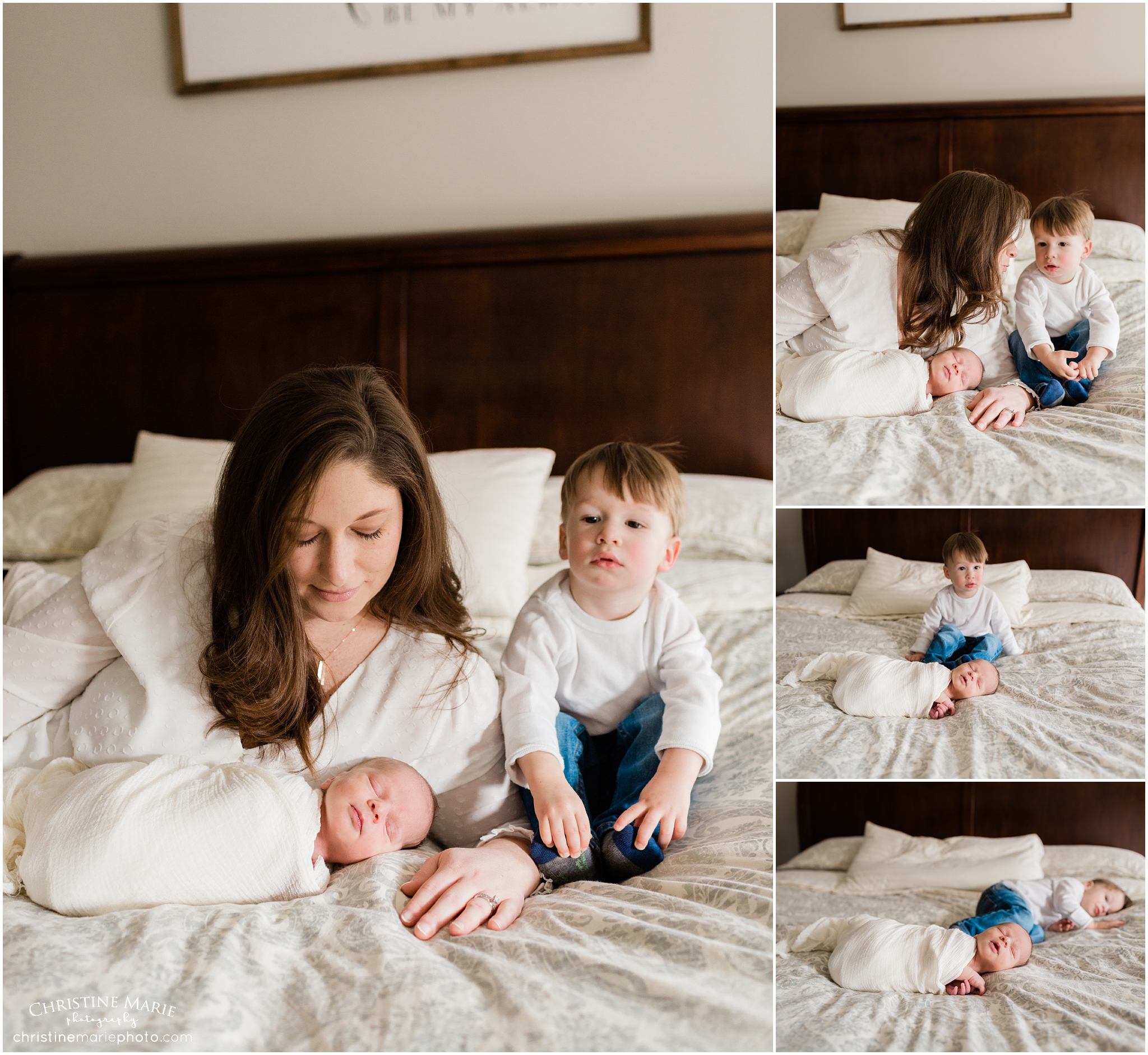 lifestyle newborn photography with 2 year old