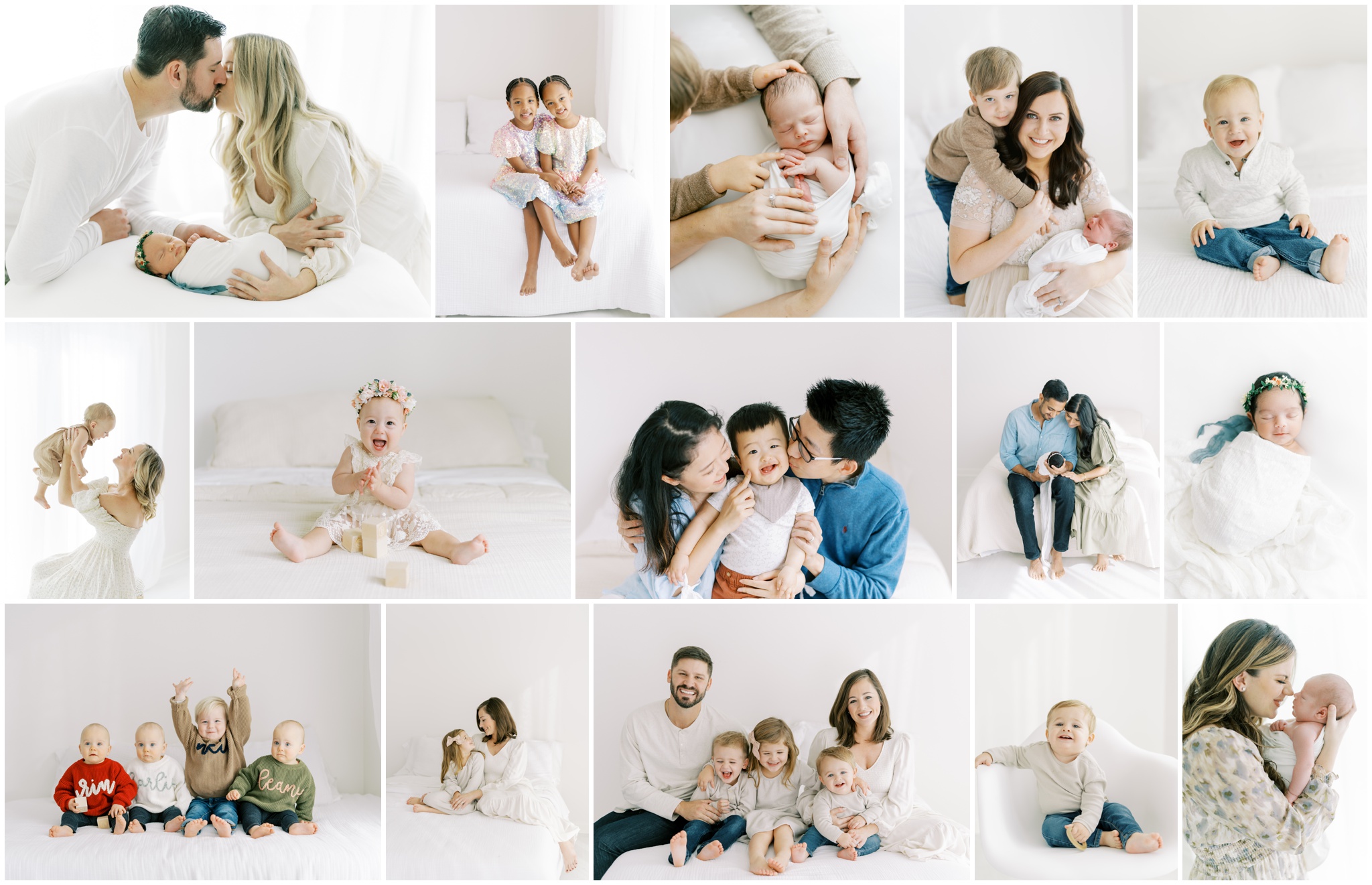 Newborn and Family photos in dreamy natural light studio in Cumming, GA