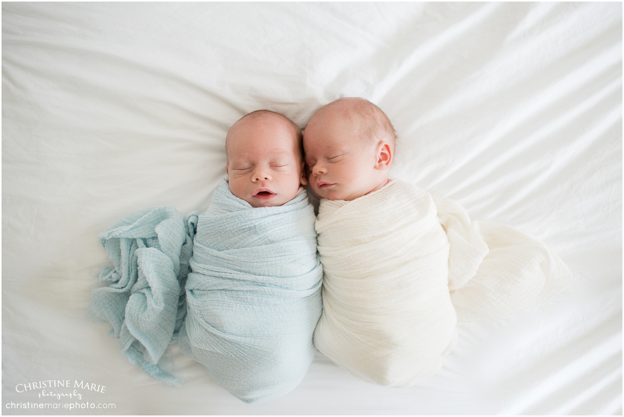 natural twin session, christine marie photography