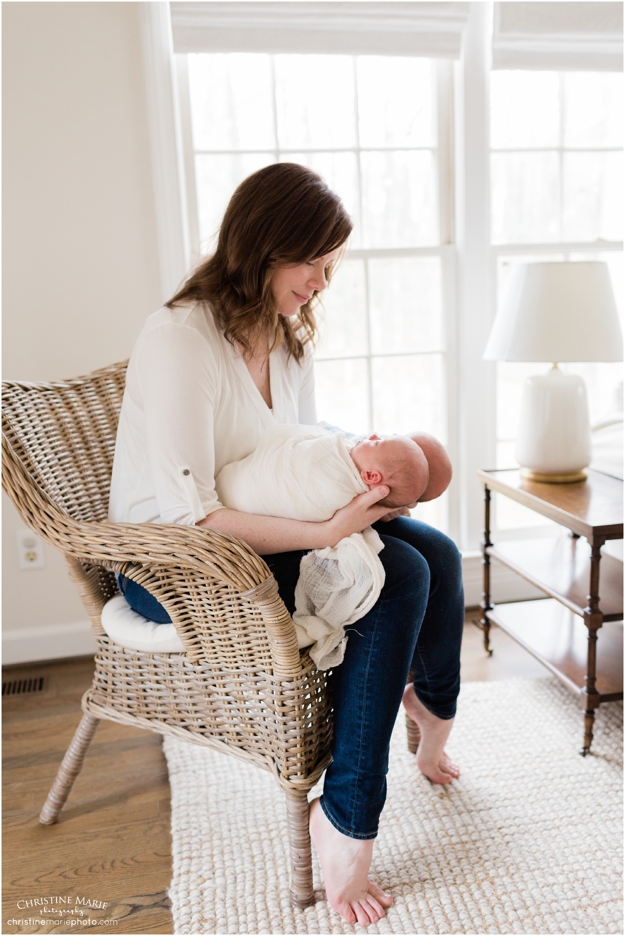 mom holding her twin babies, christine marie photography