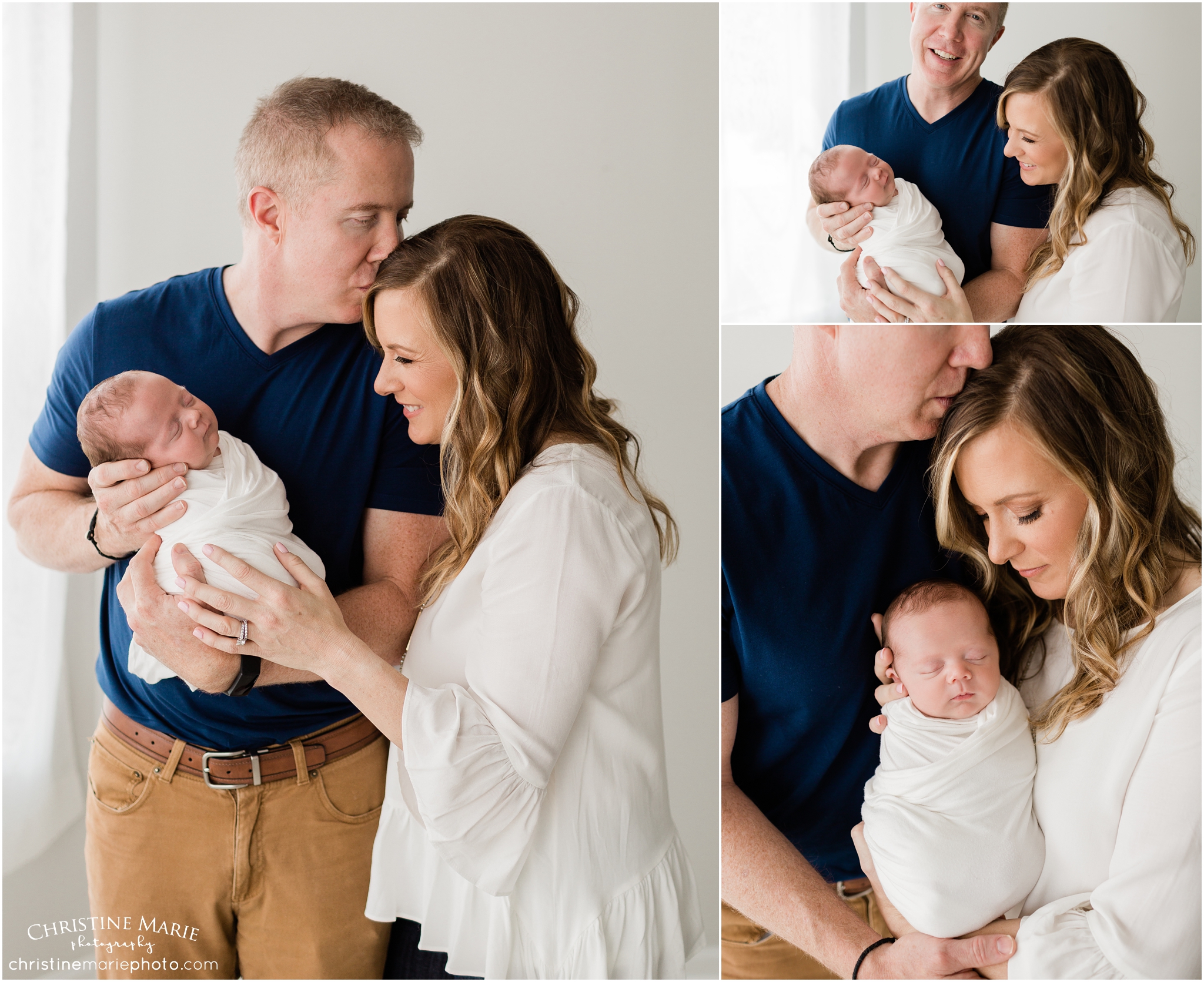 happy new parents with newborn