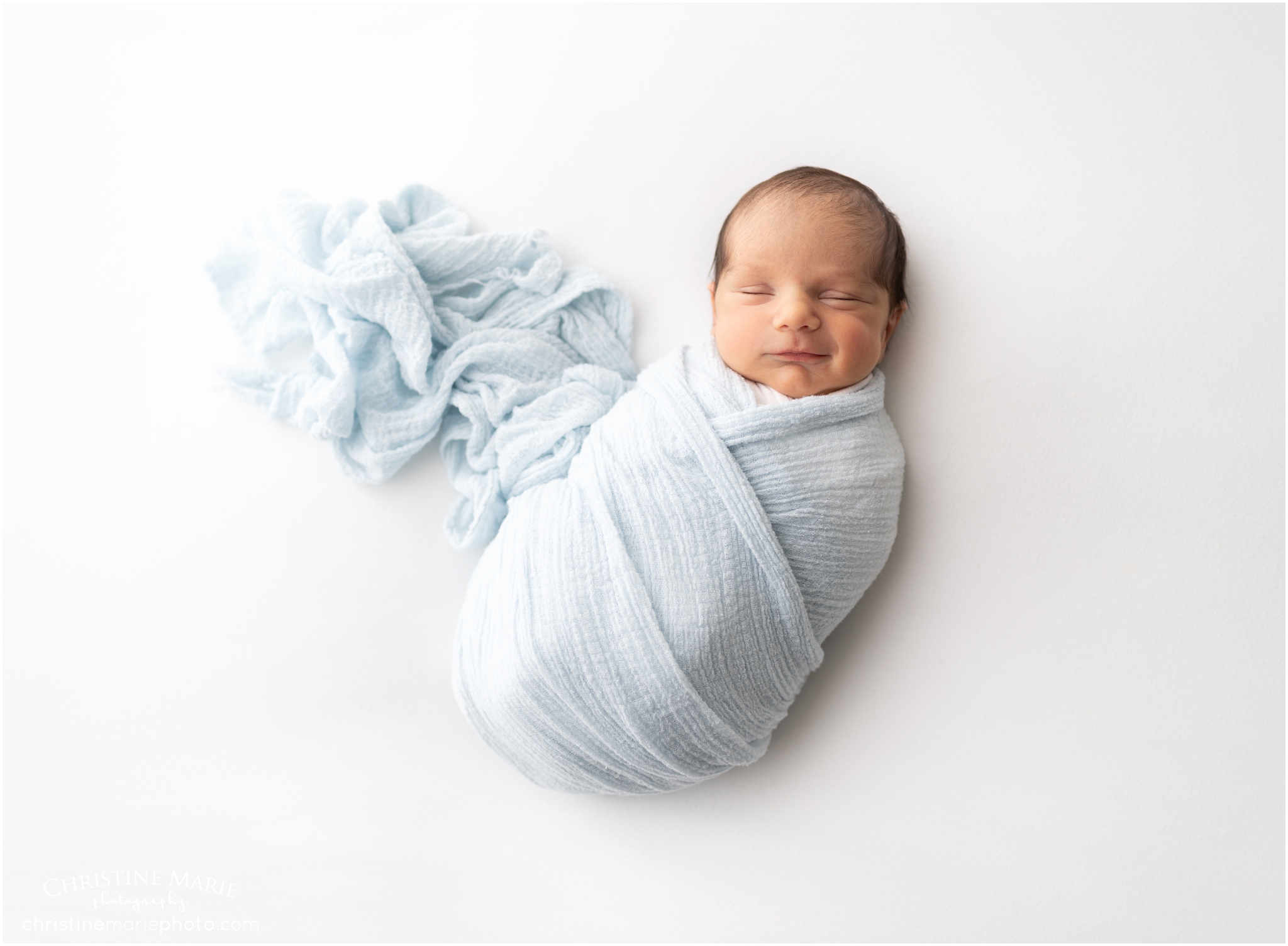 smiling newborn photos, christine marie photography