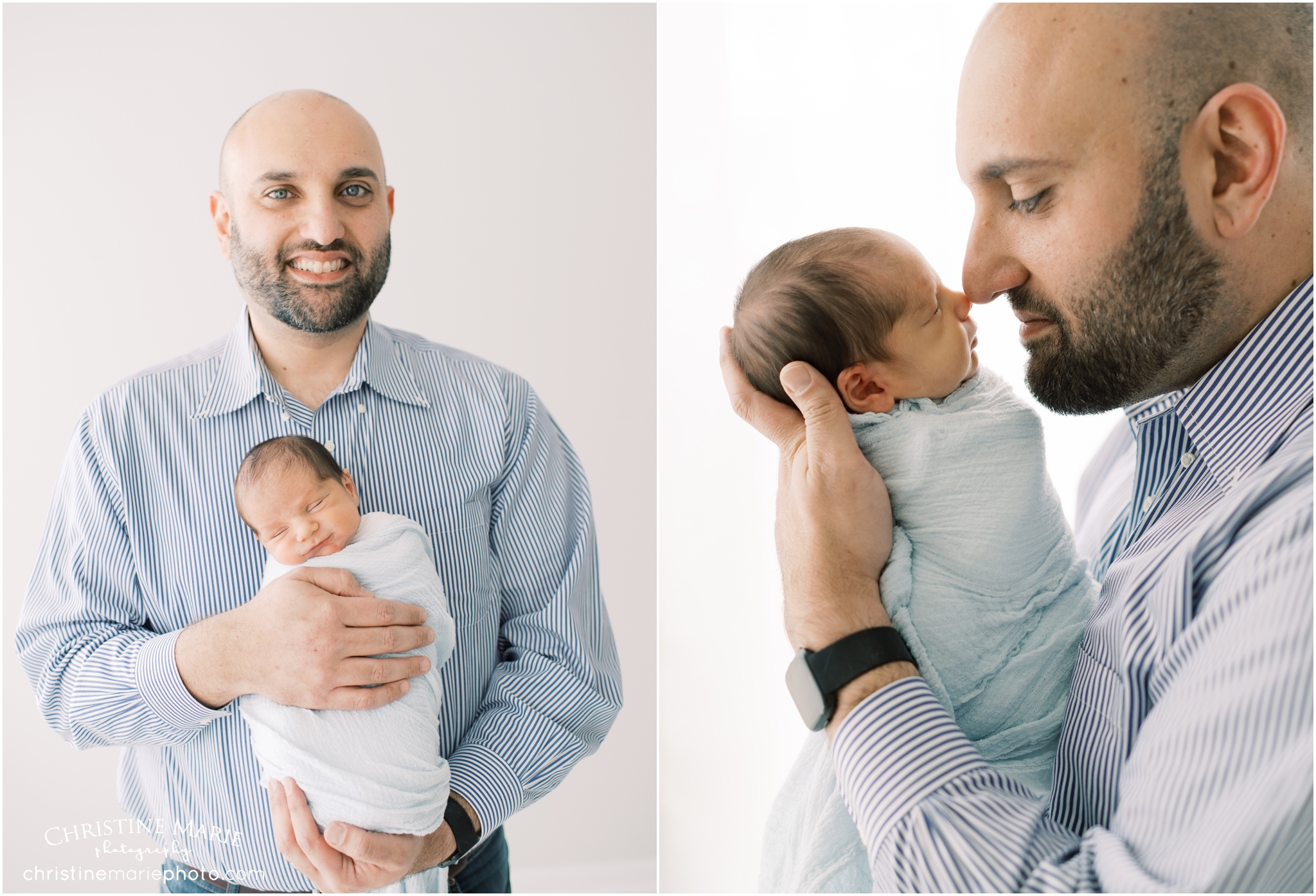 dad and new son, cumming newborn photographer