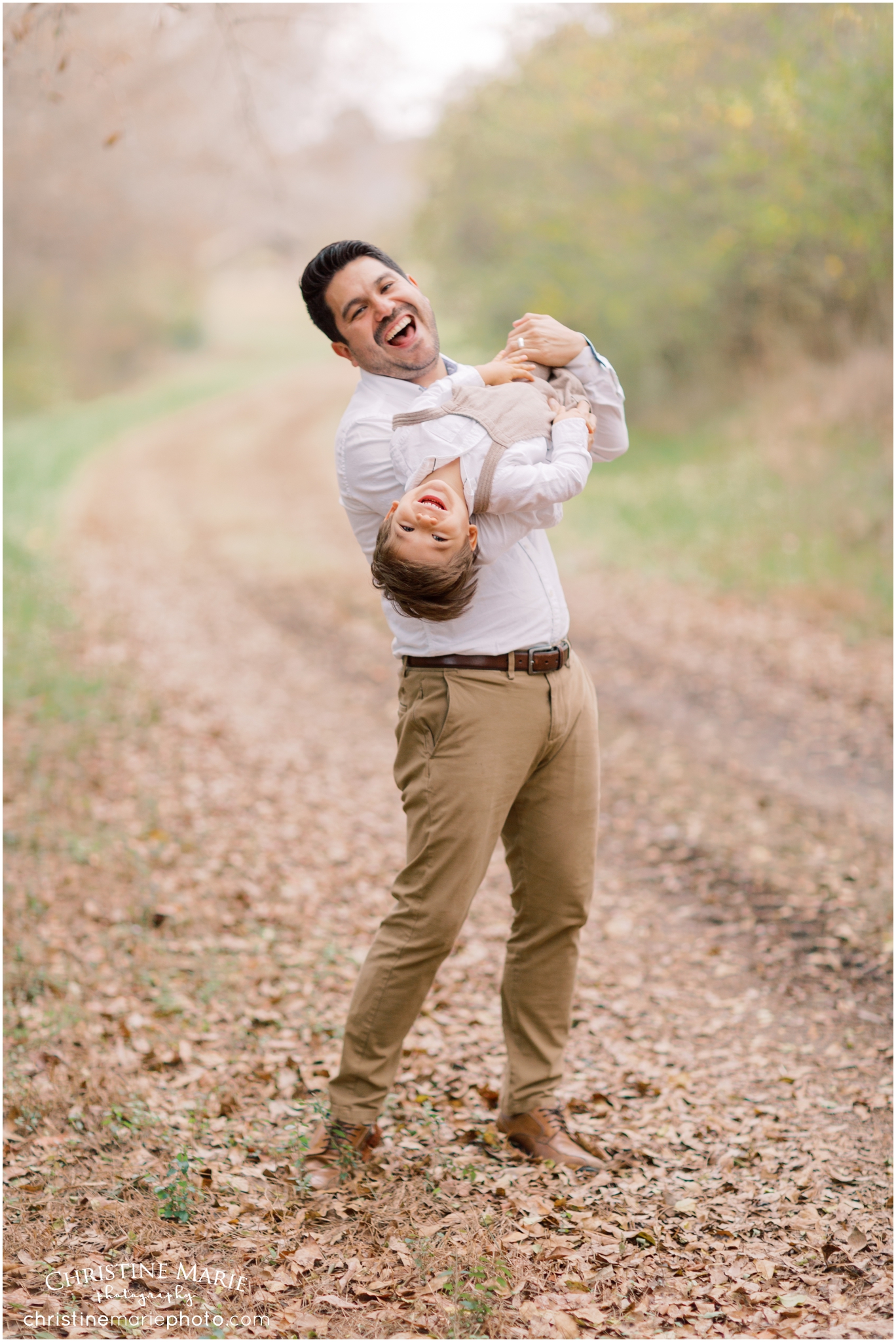 dad and son having fun