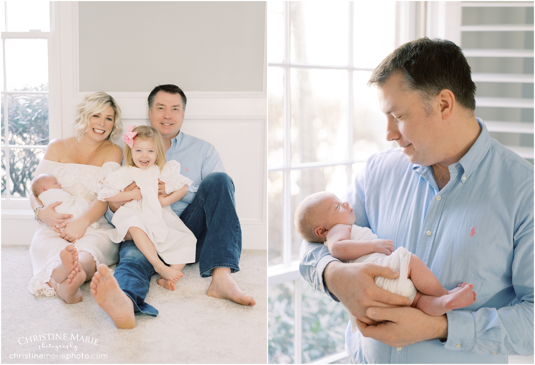 newborn and family photos in the home
