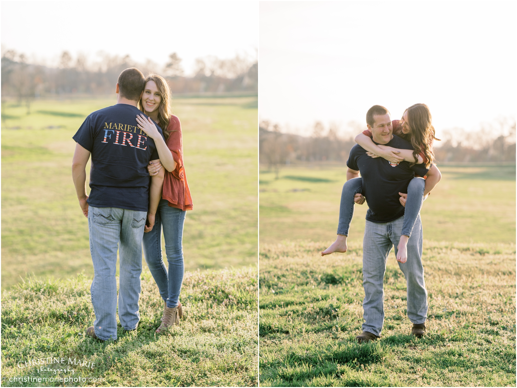 firefighter engagement session cumming ga