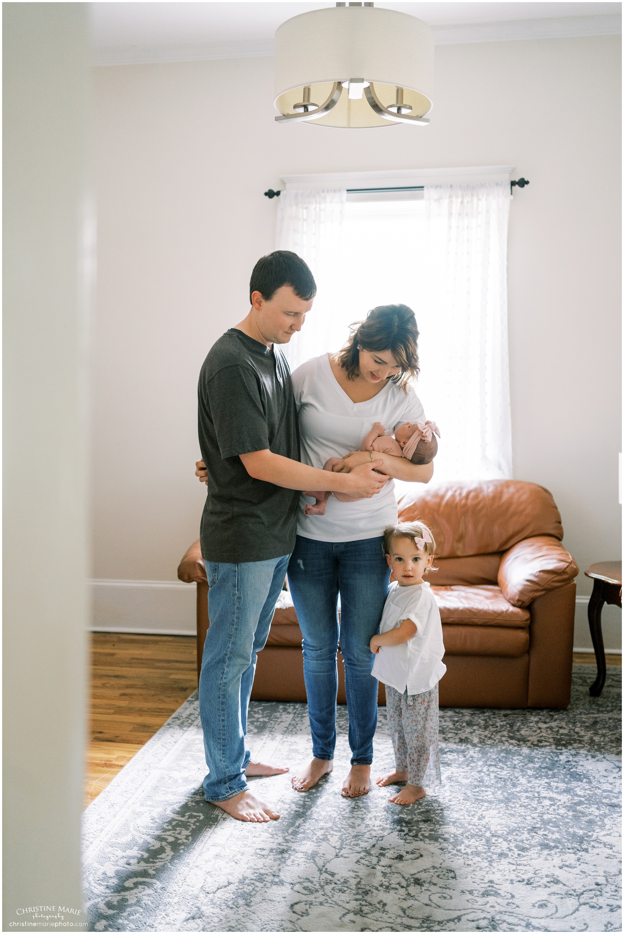 family photo in atlanta home 