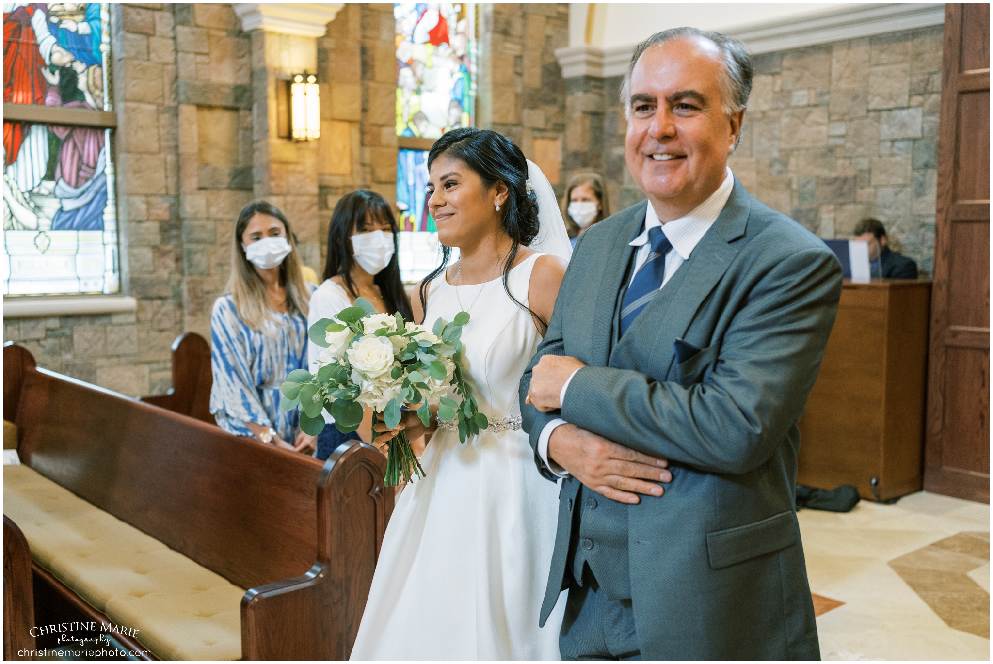 father walking daughter down the aisle in cumming ga