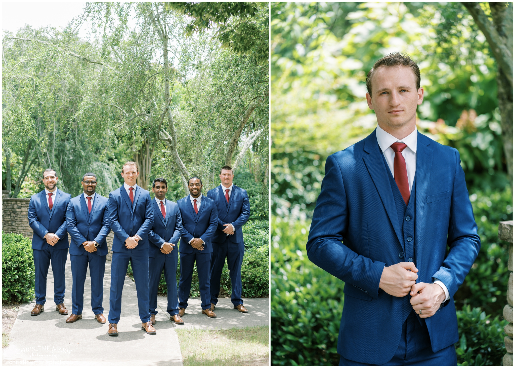 groom photos at St. Brendans Catholic Church in Cumming