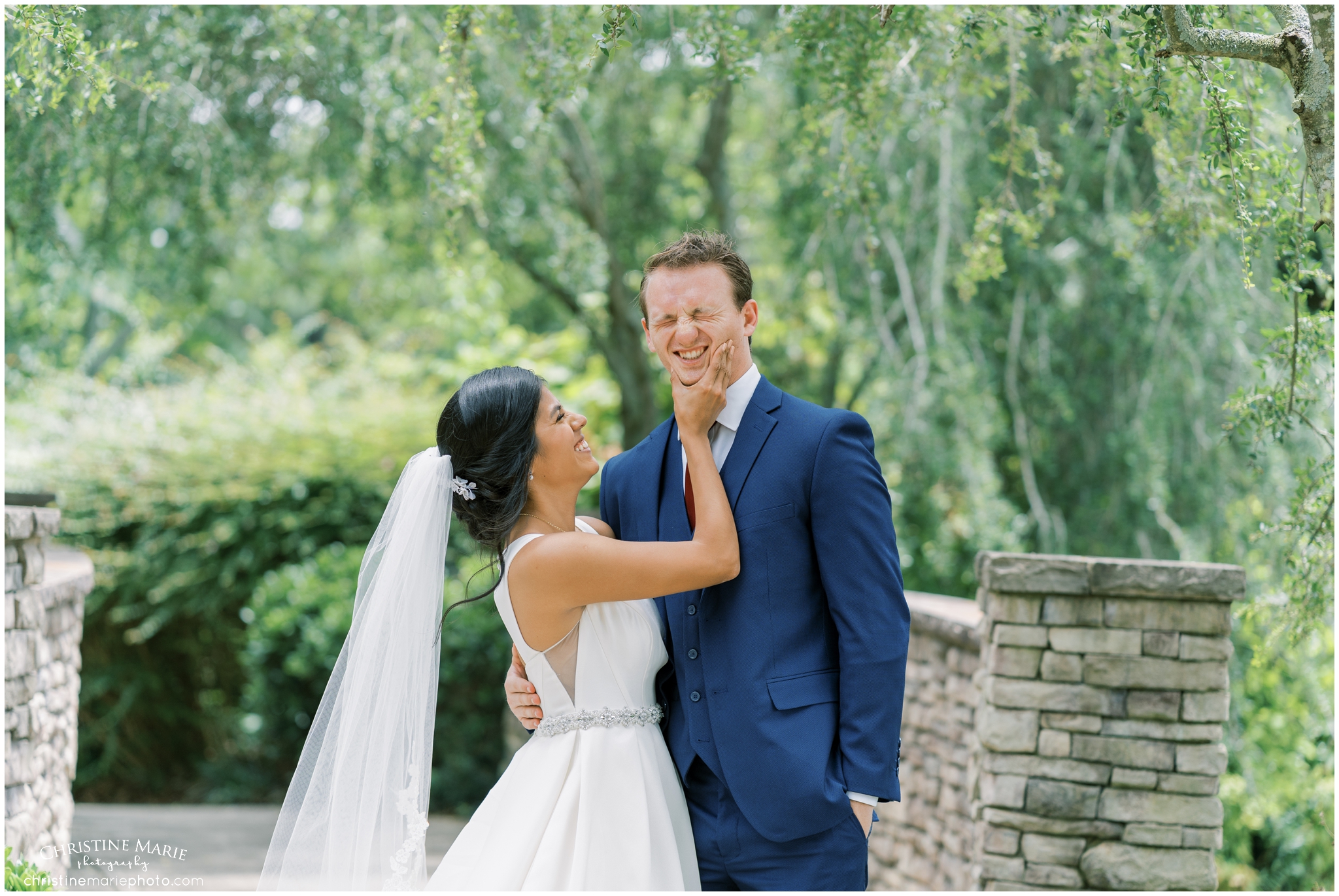 bride and groom photos at St. Brendans Catholic Church in Cumming