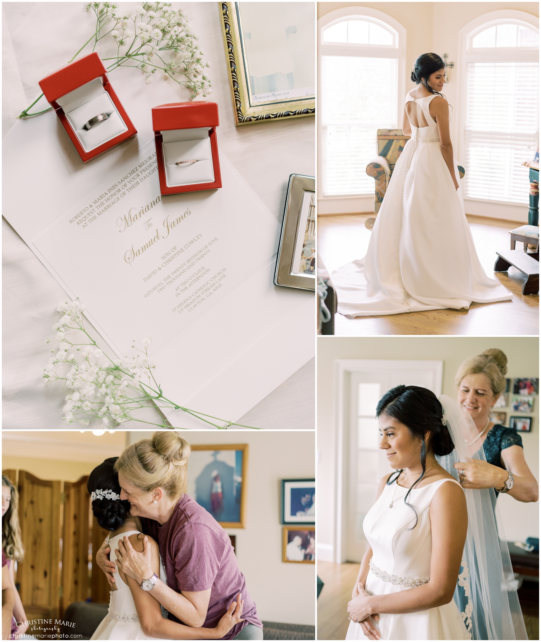 bride and mother getting ready in cumming ga home