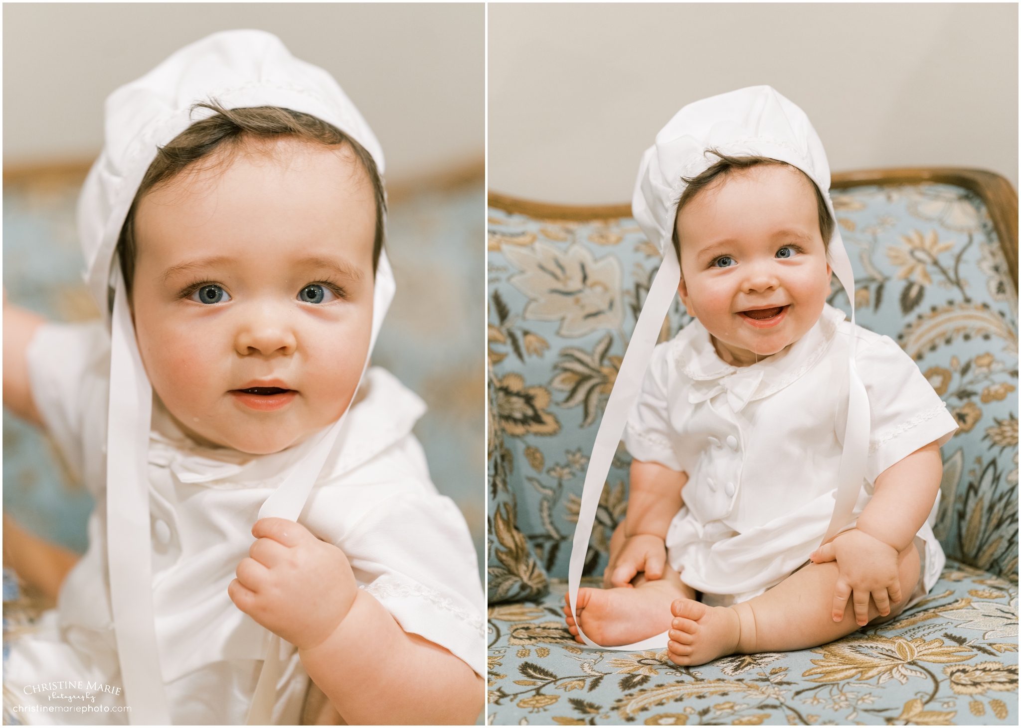 baby boy in greek orthodox baptism outfit