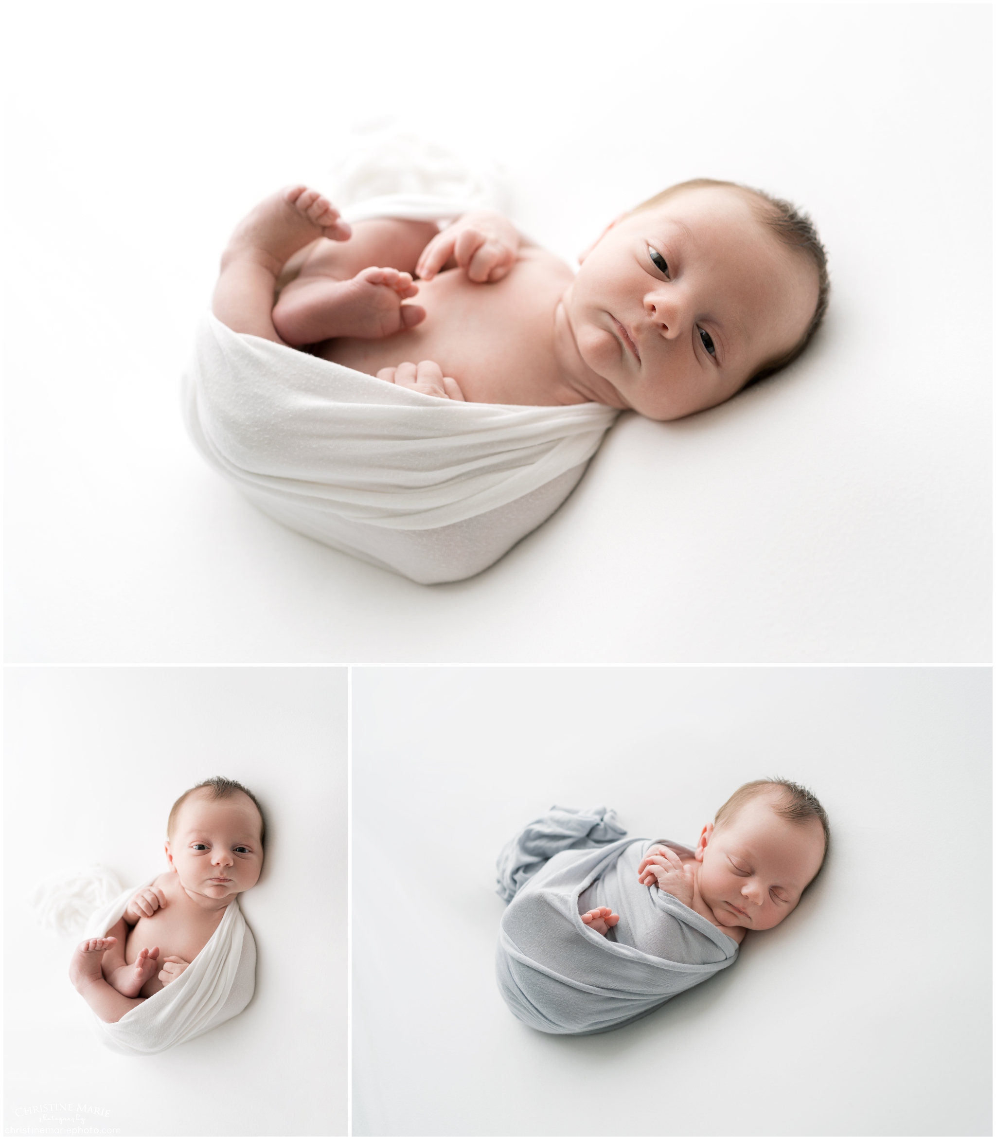 cumming newborn photography on white and natural posing