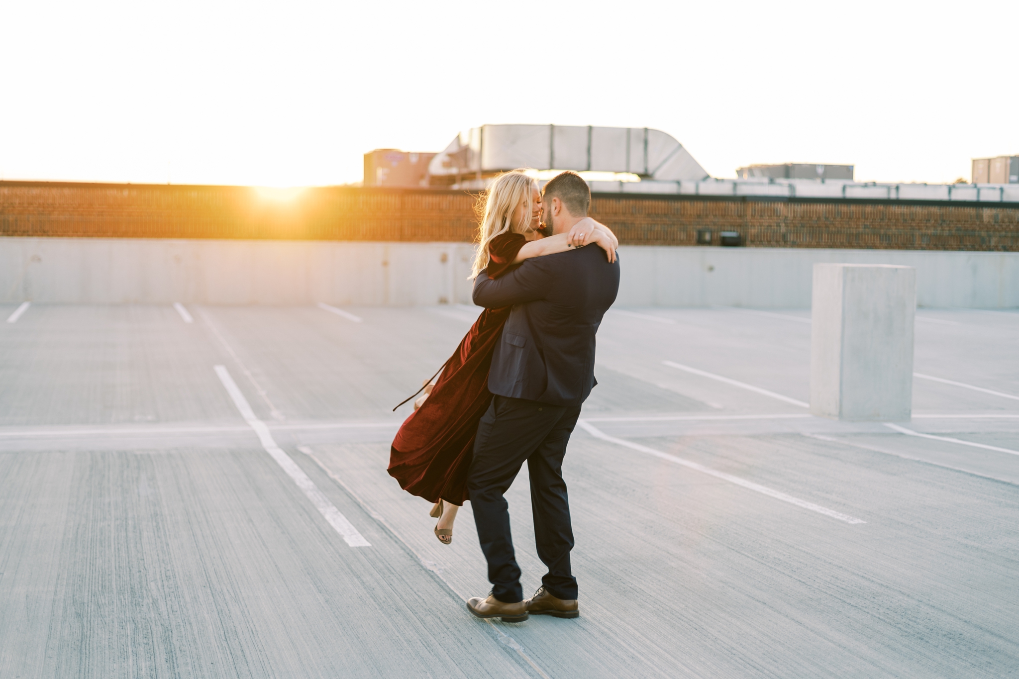 sunset parking deck engagement photos in north atlanta