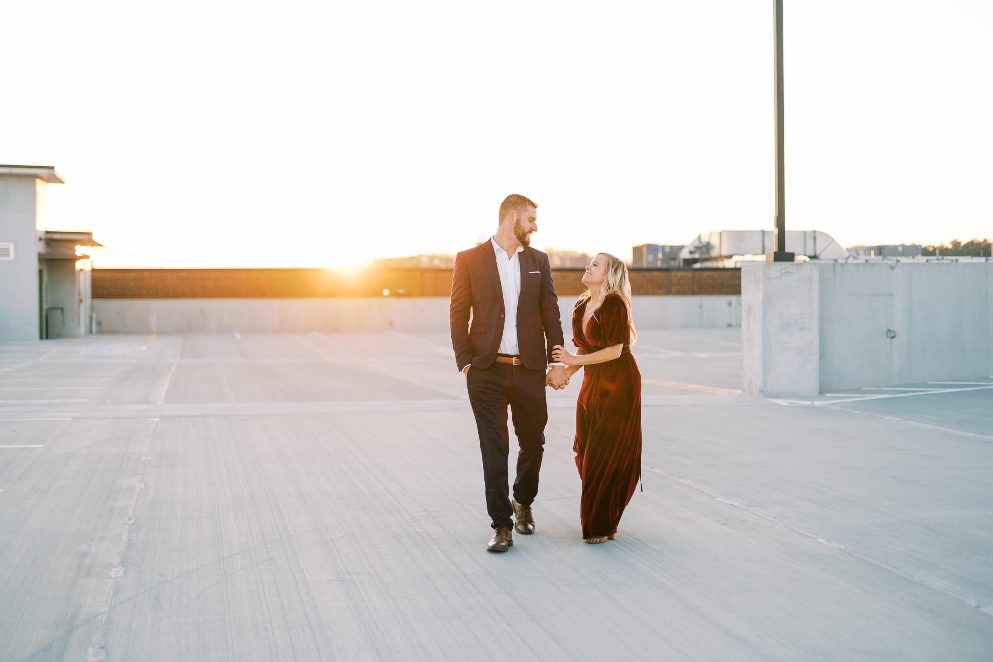 parking deck engagement photos cumming, ga