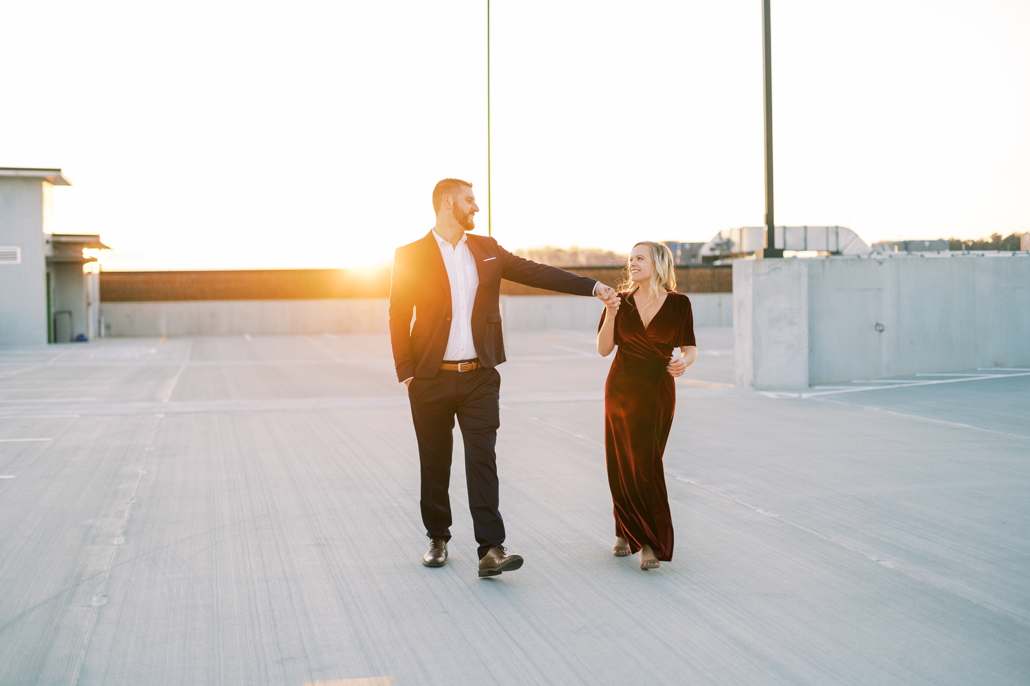 parking deck engagement photography north atlanta